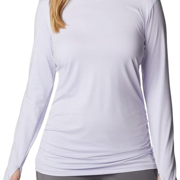 Columbia Leslie Falls Long Sleeve Performance Top | Ruched Side | Size XL | Lila - Picture 9 of 9